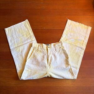 BDG Yellow and Cream Tie Dye Wide Leg Cropped Jeans